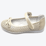 Small Foot Ballerinas, Größe 27, Modell 'Creme Lale', in der Farbe Creme, Ansicht von der linken Seite.