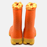 Rückansicht der Elefanten Gummistiefel, Modell Jelly Jiskje, Größe 21, in Orange