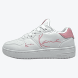 Karl Kani 89 Logo GS Weiß/Pink – stylische Streetwear-Sneaker mit pinken Details, verstärkter Ferse und ergonomischer Sohle für maximalen Komfort.