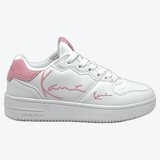 Karl Kani Sneakers Weiß/Pink – trendige Low-Top-Sneaker mit seitlichem Logo-Print, hochwertigem Kunstleder-Obermaterial und gepolstertem Einstieg für den perfekten Alltagslook.