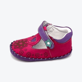 Small Foot Lauflernschuhe, Größe 18, Modell 'Melo-Zan4' in der Farbe Lila, Ansicht von der linken Seite.